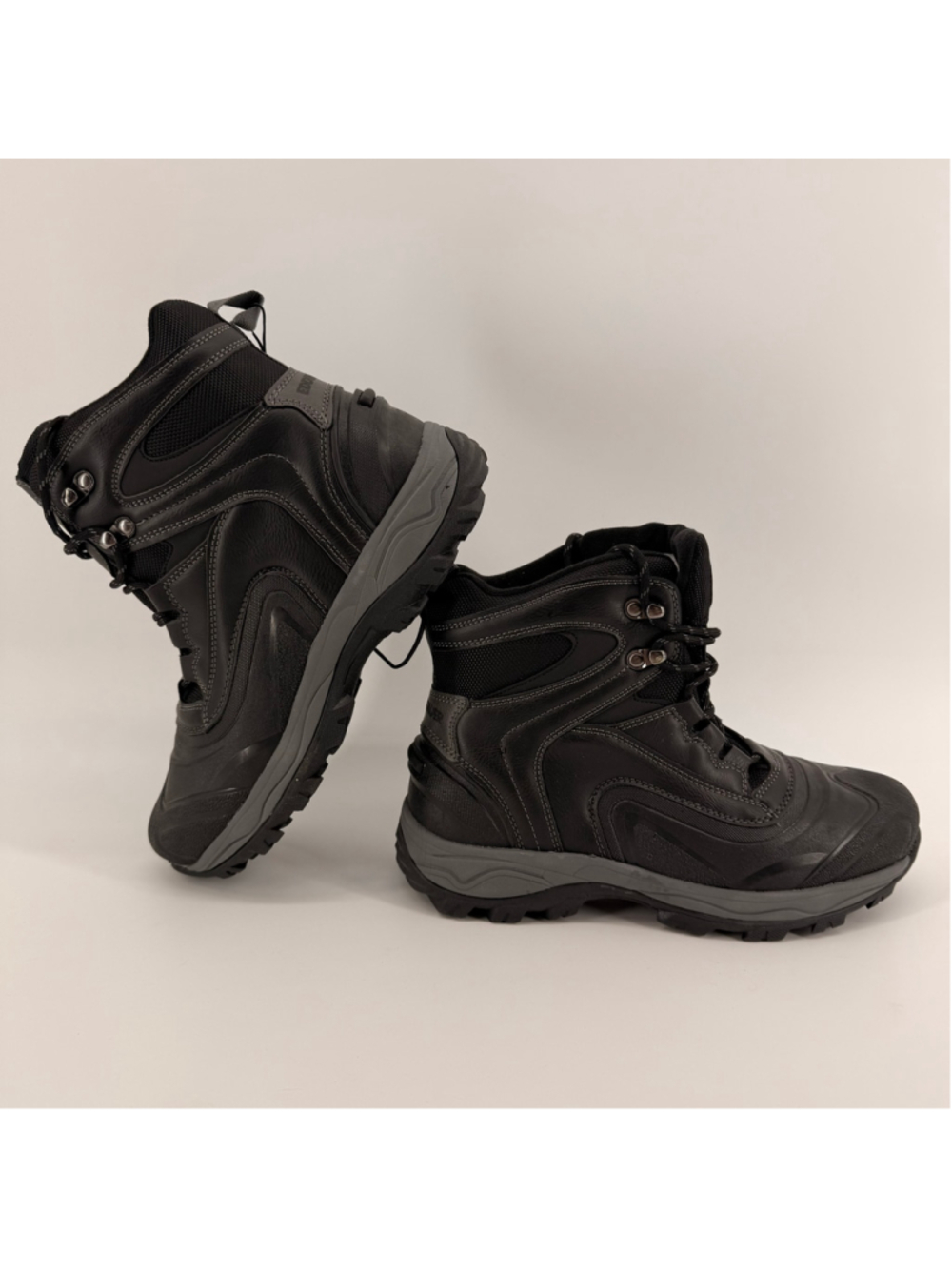Eddie Bauer Men's Black Insulated Snow Boots Lace Up Ankle Synthetic Winter‎ 8M